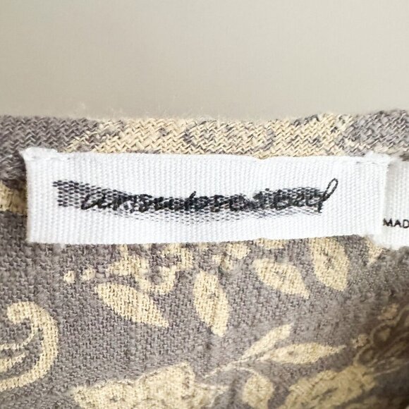 Unsubscribed Cotton Embroidered Mustard Yellow Navy Blue Dress 2 - Picture 8 of 9